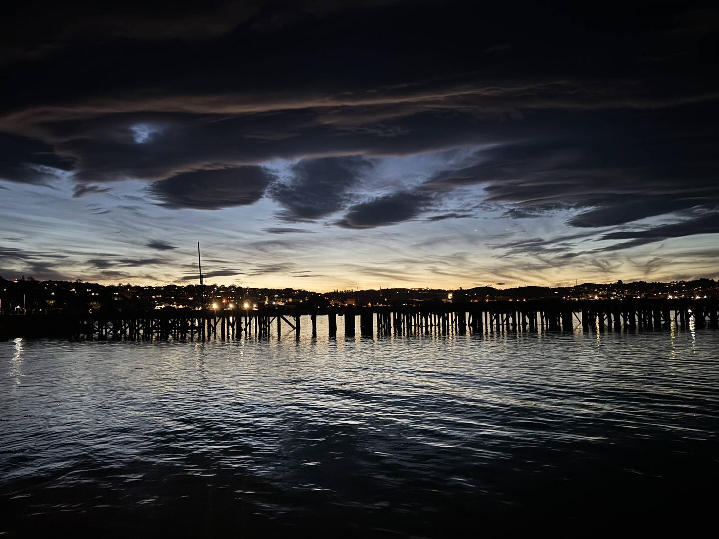 Ōmarau harbour at night