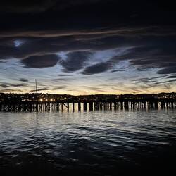Ōmarau harbour at night
