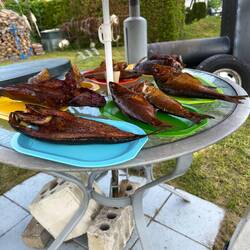 frisch geräucherter Fisch