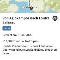 Rest-Tour nach der Fährfahrt. Fähre kann komoot einfach nicht abbilden