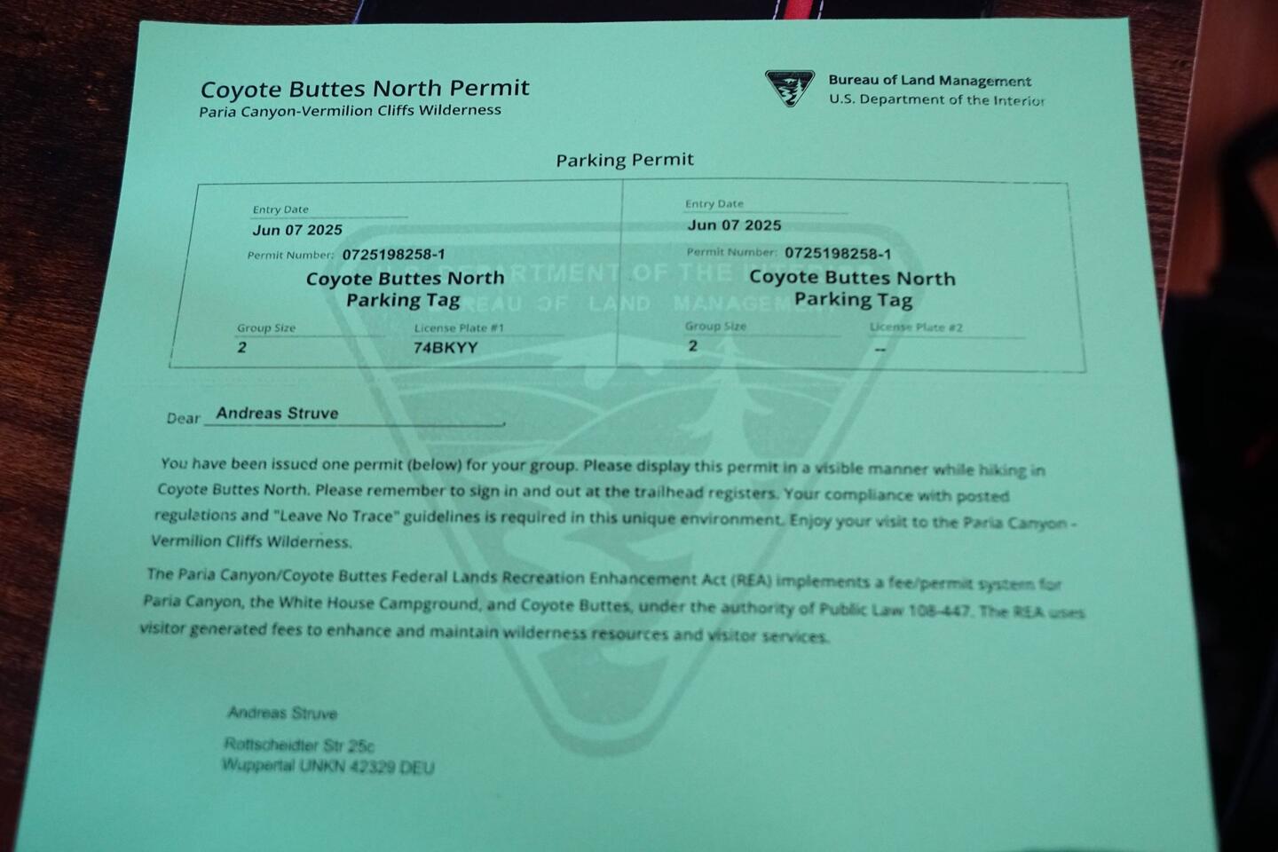 Wir hatten echt Glück, dass wir das letzte Permit bekommen haben.