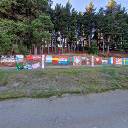 World flags left at the view point of the valley in previous pic.no uk 🇬🇧 flag