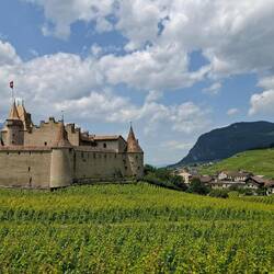 Het impressionant gelegen Chateau de Aigle.