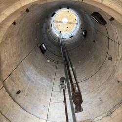 The interior of the tower is fortified to ensure it doesn't fall or lean further