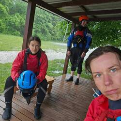 Waiting out the thunderstorm in Čezsoča