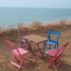 Stilleben auf dem Weg zum Privatstrand