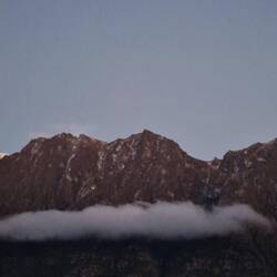 Fog lifting on lake manapouri