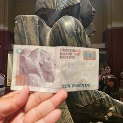 Queen Hatshepsut, fifth Pharaoh of Egypt, is featured on the 10 pound note