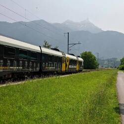 Vele treinen scheuren door de Rhônevallei