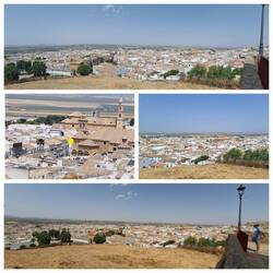 Scenes of the city from the Collegiate. The yellow dot is where we are staying