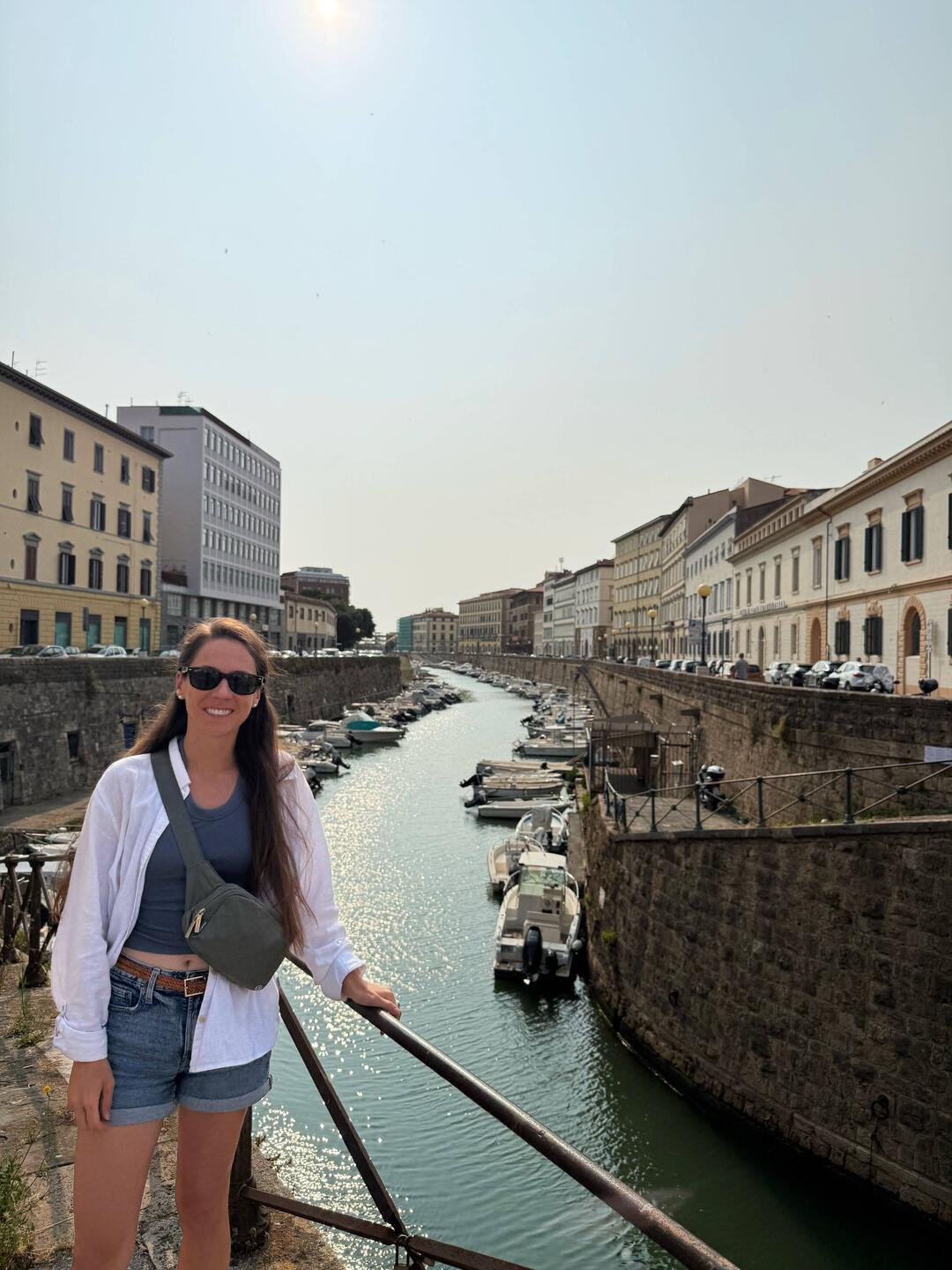 In front of the canals