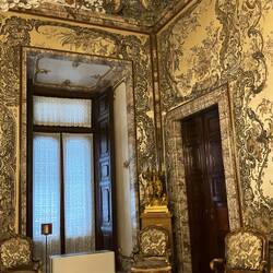 Chamber of Charles III finished 1815 Rococo marble silk wall covering