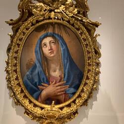 1738 Glass paste mosaic and gilded bronze 1738 headbof studio casting given to Maria amalia who woul