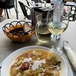 Galician Soup: beans cabbage chorizo