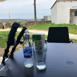 Last drink before Portomarin 1420 hours 86 F