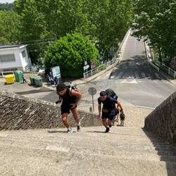 Last set of stairs into town. 1530 hours.