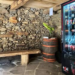 Vending machine in stone structure