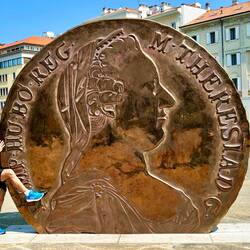 Giant Maria Theresa Coin Monument