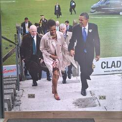 On the entrance wall at the service station