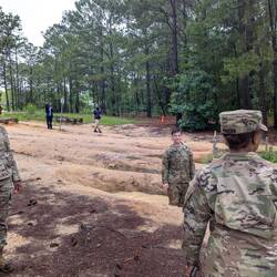 It was a LITTLE wet (the water was too deep for the trainees to crawl under the barbed wire)