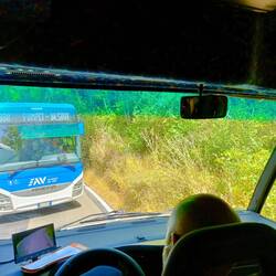 And if the bus comes the other way - you back up of course