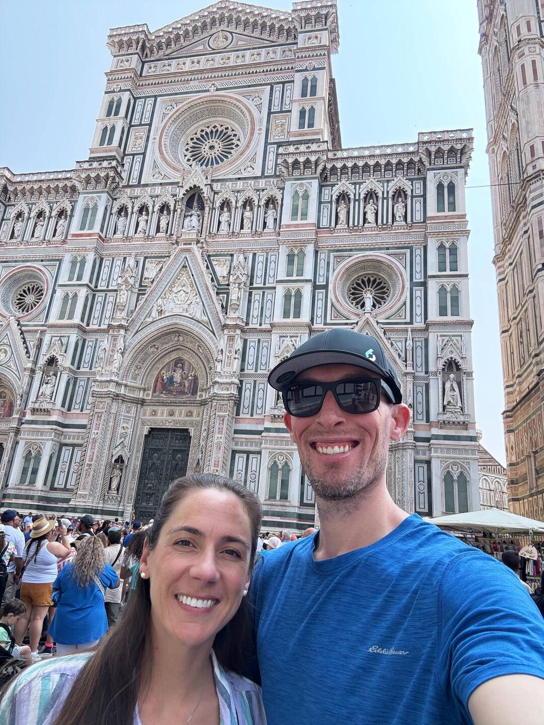 Check out the colors on the cathedral; all different types of stone!!