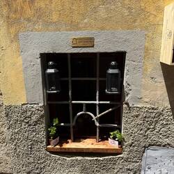 One of the many wine windows throughout the city