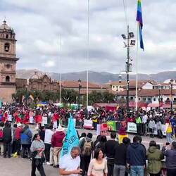 Vorfeiern der Schulen/Universitäten des Intiraymi auf der Plaza Mayor