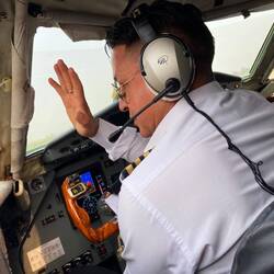Our Captain says goodbye to the ground crew at Nepalgunj