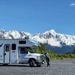Stellplatz im Flussbett