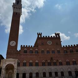 The plaza in the center of town where they host horse races!