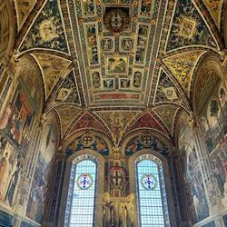 Inside the cathedral library; super old manuscripts lined the walls, many dating from the 1300's