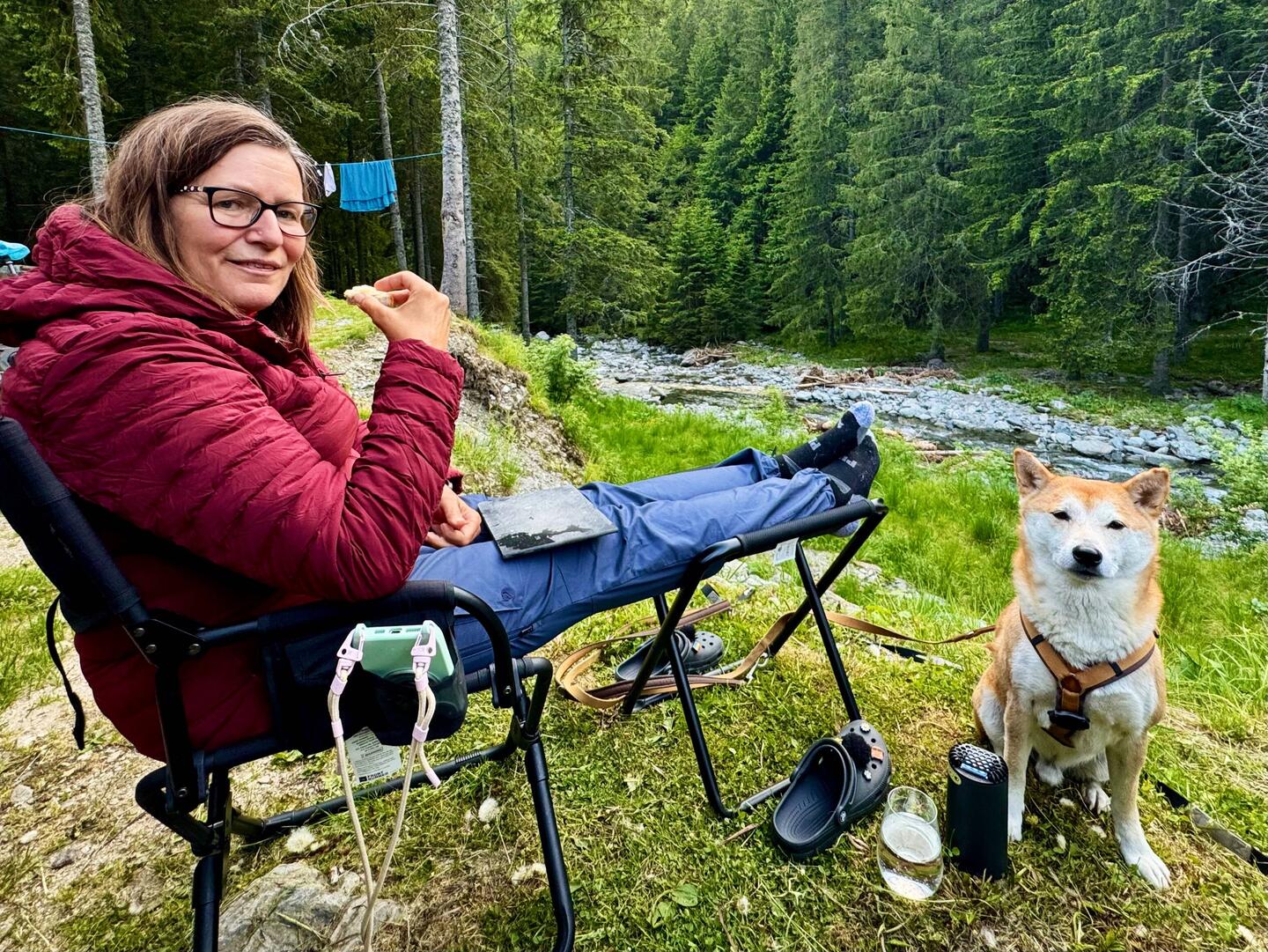 Nach einem kleinen Snack geht es meiner Crew wieder sichtlich besser!