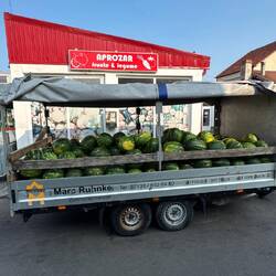 Wassermelonenlieferung für den kleinen Laden dahinter 🫣