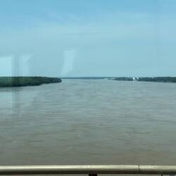 Muddy Mississippi River waters.