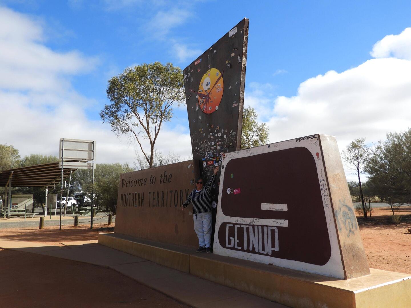 We are in the NT - the other side was in the sun but that said Welcome to South Australia