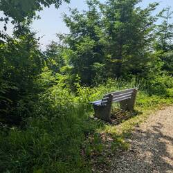 Pausenbank, leider in der Sonne