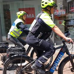 The mounted Police. Busy stopping people biking through malls. (We didn't in case you're wondering)