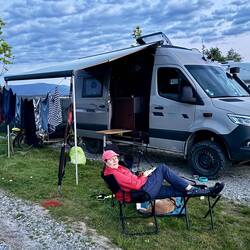 Die erste Ladung Wäsche hängt zum Trocknen!