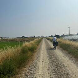 Der Hauptteil heute ging an Deichen entlang des Pos entlang