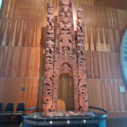 A traditional Maori carving