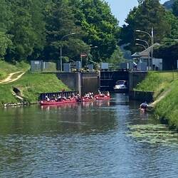 Schleuse Bad Ems leert sich