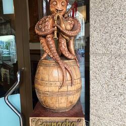Melide is known for its octopus which is boiled in large vats and the tentacles snipped and served w