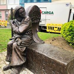 Pilgrim Angel sculpture by a Canadian sculptor