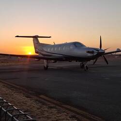 RFDS plane on Marree runway at dawn