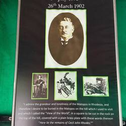 That' him! Cecil Rhodes! Der Mann, der sich auf dem Berg begraben lies.