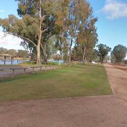 Camp spot at Morgan - the only takers for unpowered sites by the river!