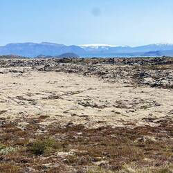 Icecap over lava field