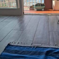 The best yoga studio around - the floor of my apartment!