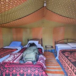 Inside the tents. Far too hot to do anything but change inside